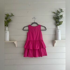 Crewcuts Bright Pink Ruffled Tiered Sleeveless Dress Girls Size 5 NWT